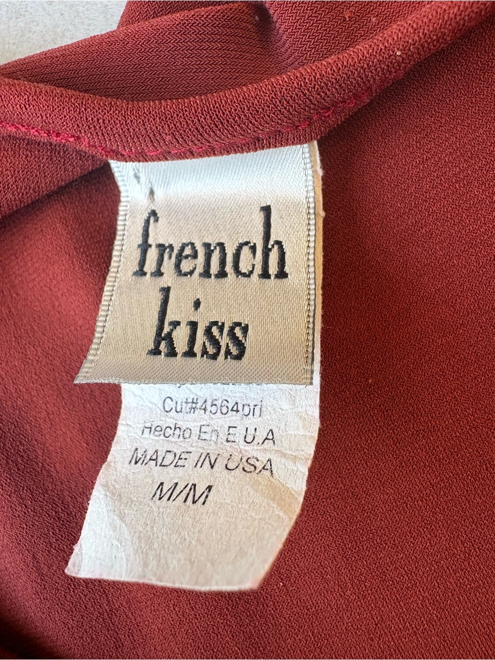 Y2K Vintage Made in USA French Kiss Brown Fringe V-Neck Tank Top with Tie Sz M - Picture 3 of 7